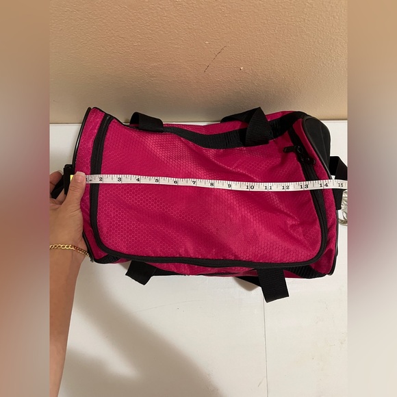 Adidas Diablo Duffel Bag Pink Black Logo Gym Workout Tote Sport Duffle Weekender - Picture 10 of 12